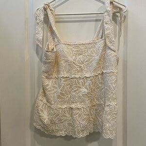 Sezane Cream Lace Blouse